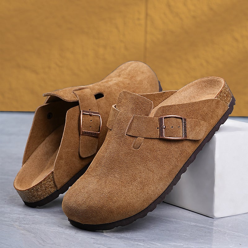 أحذية بيركنستوك المريحة للرجال والنساء، طراز جزيرة، أحذية بيركنستوك جلدية أصلية، طراز، سهل الارتداء، ذات نعل سميك، كlogs مغلقة - Image 4